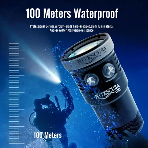 Vista 3 de Nitescuba NSS60 Buceo Luz Subacuática Video Luz 6000 Lumen Linterna Impermeable para 100m/330ft CRI=90 Fotografía Subacuática, que se conecta a