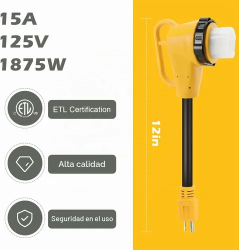 Vista 6 de Adaptador RV de 50 amperios a 110 con conector de bloqueo