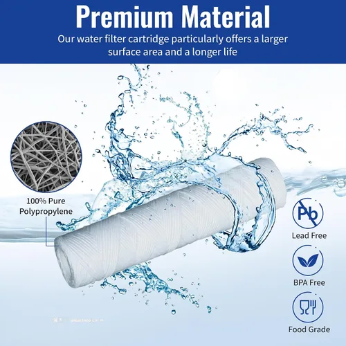 Vista 2 de Complete Filtration Services (CFS) - Filtros de sedimentos de 5 micras compatibles Campbell 1SS-30 10"x2.5" Whole House String Wound Sediment