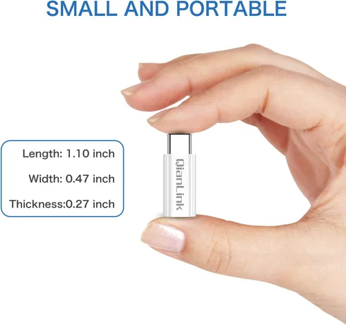 Vista 5 de Adaptador mini USB a USB C, (paquete de 2) Mini USB hembra a USB C macho, conversión de carga y sincronización de datos compatible con Samsung