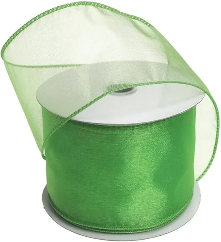 Vista 45 de Homeford Cinta de gasa transparente con borde con alambre, 25 yardas (1-1/2 pulgadas, belleza)