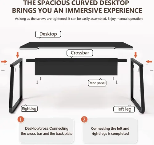 Vista 6 de Gaming Desk Computer Writing Table Student Art Modren Simple Style PC Wood Suitable for Home, Office