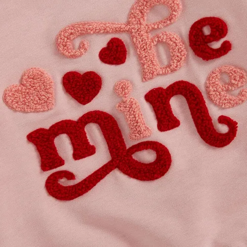 Vista 5 de Prendas de Ropa para Niña Otoño Invierno Conjunto de Dos Piezas Sudaderas de Manga Larga con Letras+Pantalón 2 Piezas Ropa para Niña Be Mine-rosa