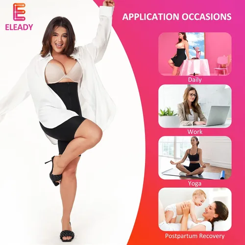Vista 4 de Eleady Faja moldeadora de cintura alta para mujer, levantador de glúteos, control de abdomen, moldeador de muslos más delgado con cremallera