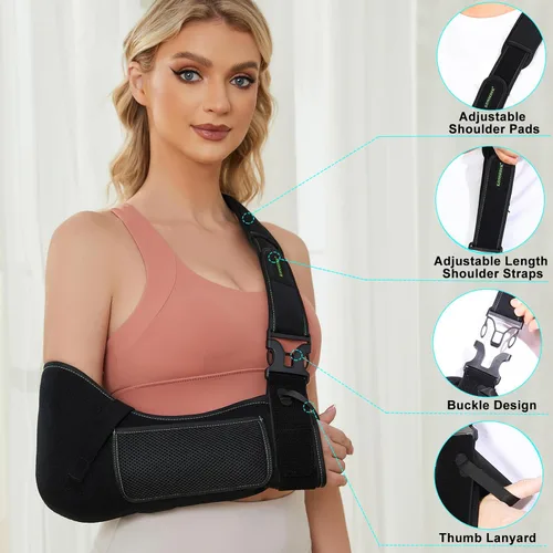 Vista 8 de KONSEDIK Cabestrillo para Brazo y Hombro para Hombres y Mujeres, Cabestrillo Médico Poroso Cómodo con Bolsillo y Almohadilla para el Hombro