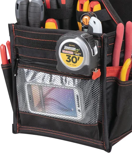 Vista 7 de Hultafors Work Gear HT5582 - Portaherramientas eléctrica/de mantenimiento, 23 bolsillos, bolsa de herramientas de poliéster balístico resistente