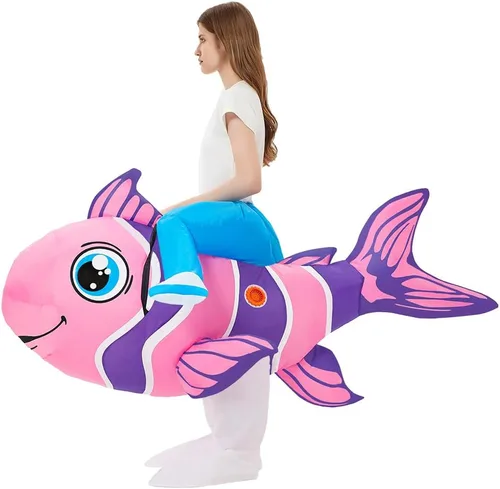 Vista 4 de BIGPETS Disfraz inflable de peces tropicales para adultos