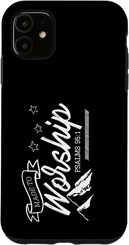 Vista 5 de Funda para iPhone 15 hecha para adorar a Dios Biblia cristiana Fe Montañas Salmos