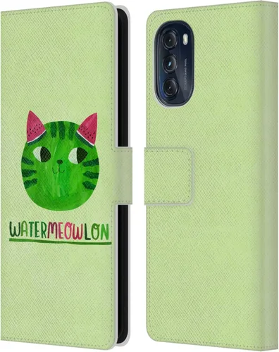 Vista 14 de Head Case Designs Officially Licensed Planet Cat Avocato Puns Leather Book Wallet Case Cover Compatible with Motorola Moto G (2022)