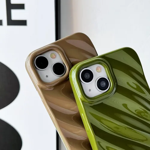 Vista 3 de Caseative Funda para iPhone 11 Pro Max, funda de teléfono con forma de onda con patrón de ondulación de agua (blanca)