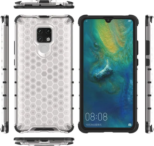 Vista 52 de Pzwoxukhov Funda compatible con Huawei Nova 3i, compatible con Huawei P Smart+ 2018 Honeycomb Anti-Drop Shock-Absorbing Case Negro