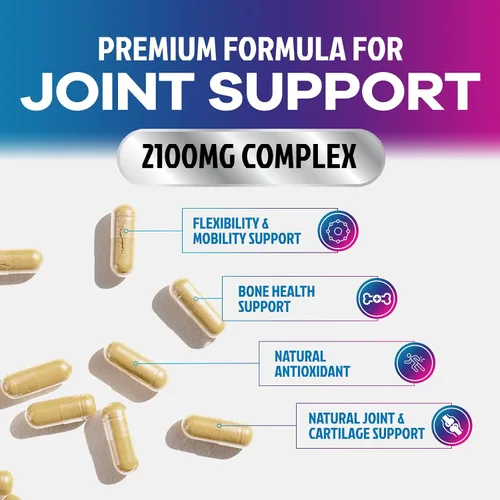 Vista 5 de Complejo de glucosamina condroitina MSM - Suplemento de apoyo articular de fuerza 3X con sulfato de glucosamina, cúrcuma, boswellia - Para