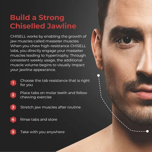 Vista 4 de CHISELL Ejercitador de mandíbula original, moldeador de mandíbula de principiante a avanzado, cubos de ejercicio facial para cara tonificada