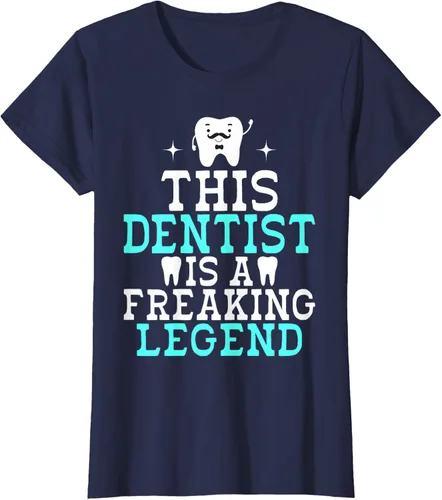 Vista 15 de Camiseta con texto en inglés «This Dentist is a freaking Legend Dentist», Negro