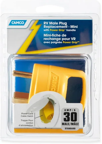 Vista 7 de Camco 55283 30 AMP Mini enchufe macho de repuesto con asa Powergrip