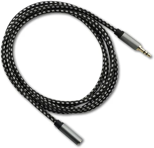 Vista 5 de SatelliteSale Cable de extensión auxiliar de audio de 0.138 in macho a hembra, cable de extensión auxiliar estéreo digital, cable universal