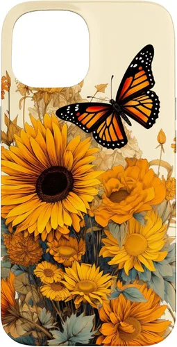 Vista 6 de Vintage Sunflower and Monarch Butterfly Case for iPhone 17