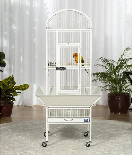 Vista 9 de Prevue Pet Products 34512 Dometop - Jaula para pájaros, pequeña, color blanco tiza
