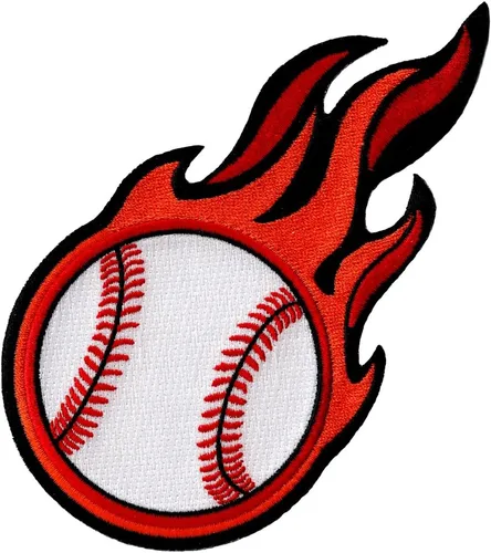 Vista 15 de Insignia bordada de béisbol Base Ball Fastball de hierro para aplicación deportiva