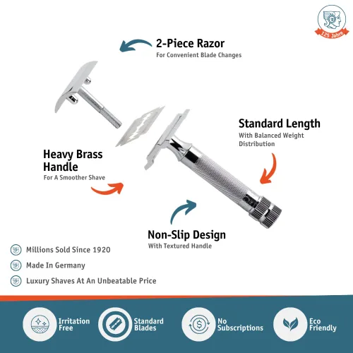 Vista 3 de MERKUR MERKUR Short Handle Safety Razor with 10 blades Cromo