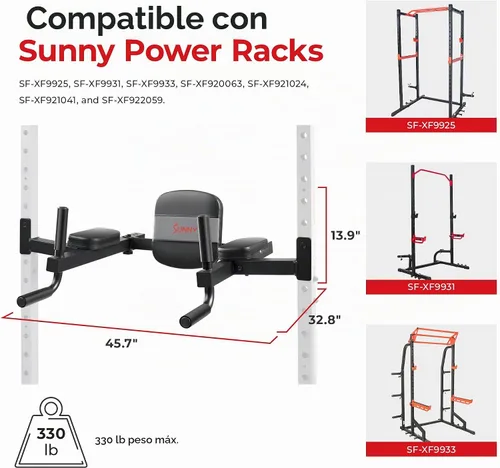 Vista 6 de Sunny Health & Fitness Power Cage Squat Rack Attachments for Home Gym