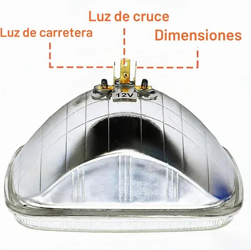 Vista 3 de Fokes H4656 Faro halógeno sellado de haz Super visión con luces altas y bajas （127mm cuadrados, 165mm）, #H4656