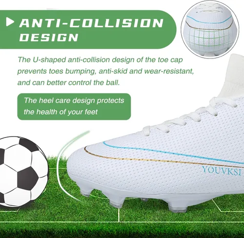 Vista 5 de CBUSTER Soccer Cleats Mens Outdoor Indoor Soccer Shoes Women for Big Boy AGTF