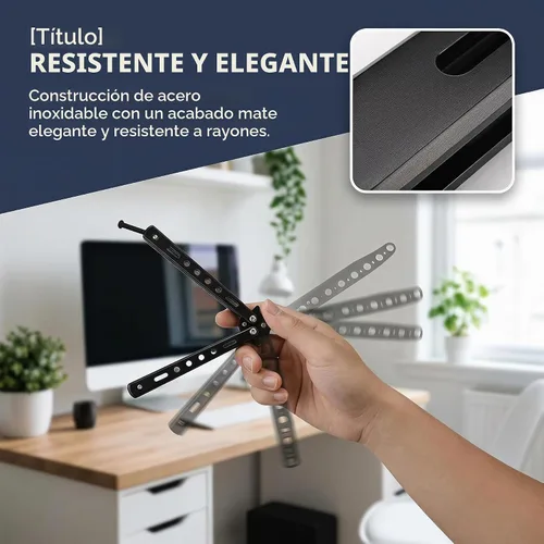 Vista 2 de Little World Cuchillo de mariposa – Paquete de 2 herramientas de práctica de acero de metal – Cuchillo plegable sin afilar – Cuchillo de mariposa