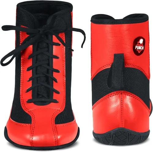 Vista 5 de Zapatos de boxeo profesionales para hombres y mujeres Zapatos de boxeo transpirables Zapatos de suela de goma antideslizante para campeones