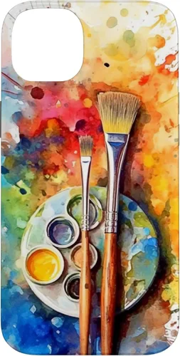 Vista 15 de Watercolor Paints Paleta y pincel pintor artista caso para iPhone 17