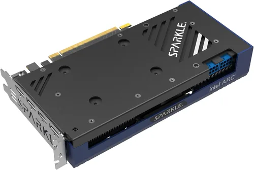 Vista 8 de Sparkle Intel Arc A580 ORC OC Edition, 8 GB GDDR6, ThermalSync, Torn Cooling, ventilador axial, placa trasera de metal, SA580C-8GOC
