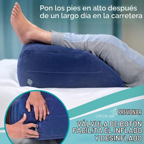 Vista 7 de Circa Air Almohadas inflables de elevación de piernas para alivio de hinchazón y edema, almohada de cuña de viaje para piernas, soporte