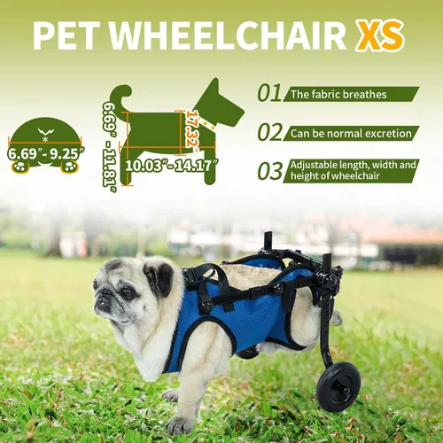 Vista 2 de Soporte de pierna y cadera para perro para silla de ruedas para mascotas, silla de ruedas para patas traseras, carrito ajustable para mascotas