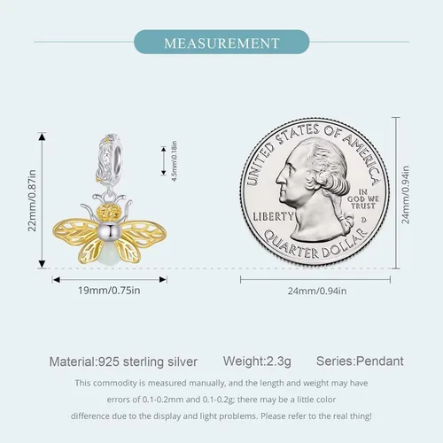 Vista 5 de Qings Colgante luminoso de plata de ley 925 que brilla en la oscuridad, para collares o pulseras, lindos animales, abalorios, regalo para mujeres