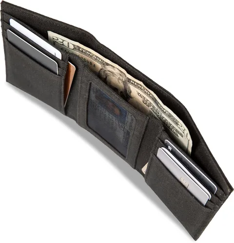 Vista 5 de WOLVERINE Billetera triple resistente con bloqueo RFID para hombre (disponible en lona de algodón o cuero)