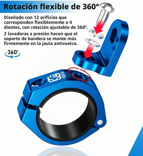 Vista 7 de VAZESWIN 2 piezas de soportes de luz de látigo UTV, soportes de bandera UTV de aleación de aluminio resistente, soportes de montaje de barra de luz