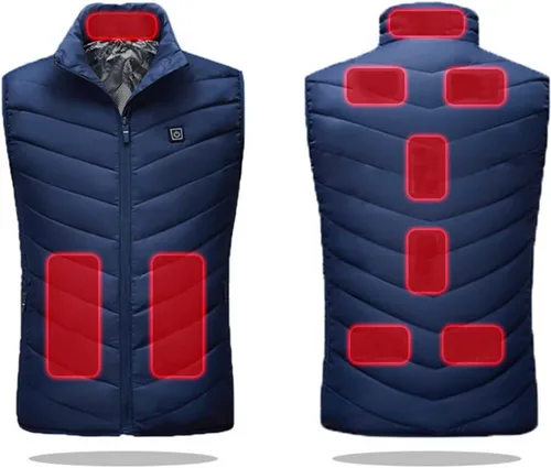 Vista 8 de oelaio Heated Vest for Men Women 2023 Fashion Heated Vest with 9 Heat Zones Electric Vest Winter Warm Jacket with Pocket