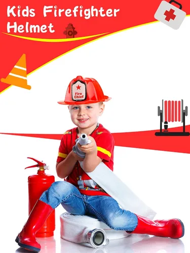 Vista 4 de 48/54/ 90 Pcs Pack Firefighter Hats Bulk Red Fire Chief Helmets Plastic Fireman Hat for Halloween Firefighter Party