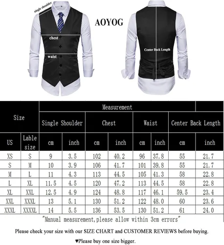 Vista 7 de AOYOG - Chaleco formal de negocios de hombres para traje o esmoquin