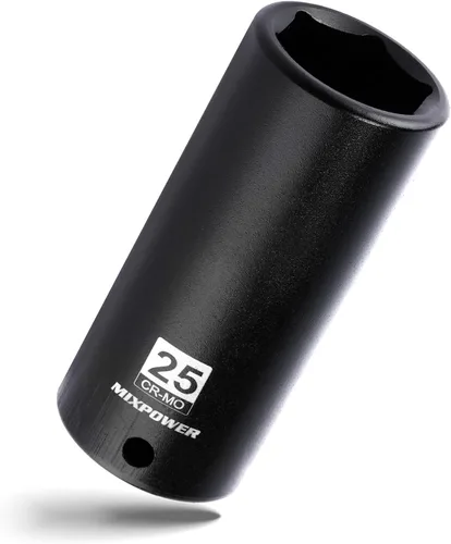 Vista 26 de Zócalo de impacto poco profundo de 1/2", CR-MO, 1-1/4", 6 puntos, diseño de esquina de radio, tuerca de eje de grado de impacto para fácil extracción