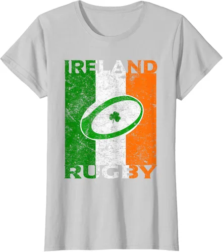 Vista 21 de Camiseta de rugby irlandés con la bandera de Irlanda, regalo vintage Negro