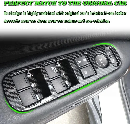 Vista 3 de 4 calcomanías decorativas para interruptor de ventana, cubierta de marco, moldura de cerradura de puerta, accesorios interiores para Honda HRV HR-V