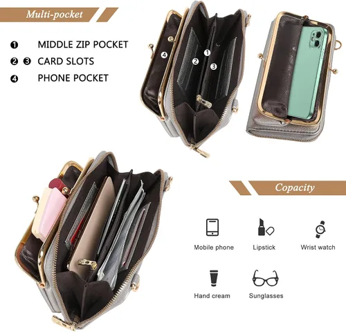 Vista 4 de Montana West Small Crossbody Cell Phone Purse for Women RFID Blocking Cellphone Wallet