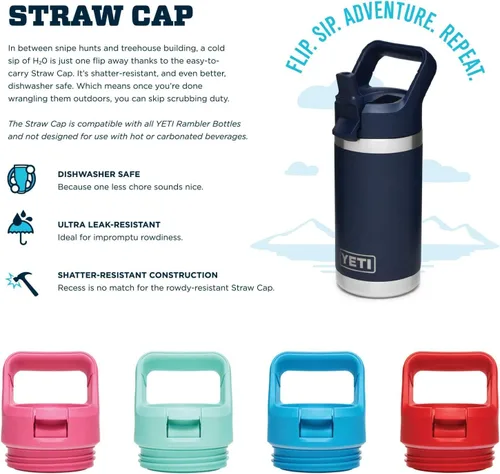Vista 104 de YETI Rambler Jr. - Botella de 12 onzas para niños, con tapa con pajilla