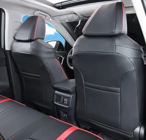 Vista 25 de Fundas de asiento RAV4 de ajuste personalizado, piel sintética impermeable para Toyota RAV4 2013-2018 (beige)