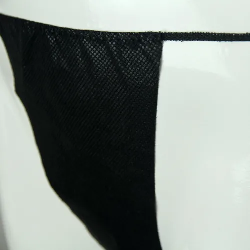 Vista 4 de Paquete de 100 tangas desechables para bronceado esterilizante, envueltas individualmente, color negro, Negro