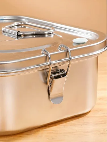 Vista 6 de Lonchera grande de acero inoxidable para adultos con tapa a prueba de fugas y cerraduras seguras, 36 onzas líquidas para variedad de alimentos