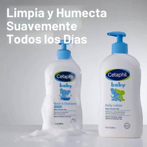 Vista 5 de Cetaphil Champú y gel de baño para bebé con caléndula orgánica, sin lágrimas, hipoalergénico, ideal para uso diario, probado por dermatólogos, 7.8oz