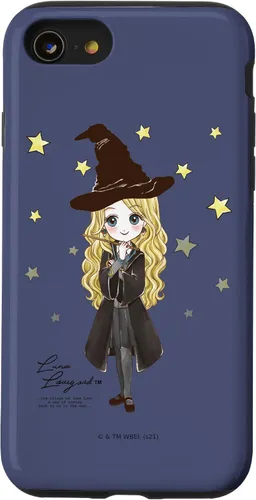 Vista 18 de Funda para iPhone 16 Harry Potter Luna Lovegood con cita y estrellas
