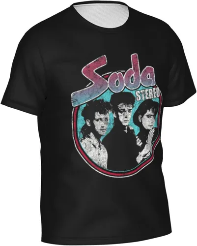 Vista 3 de Soda Stereo T Shirt Men's Summer Tee Casual Short Sleeve 3D Print T-Shirts
